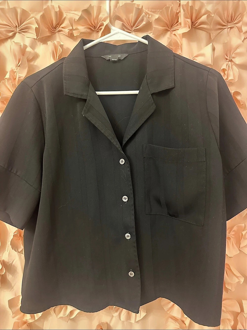 Banana Republic Short Sleeve Button Front Shirt Black Small